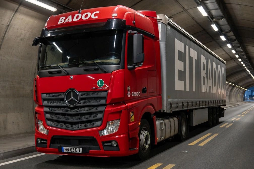 Ansamblu cap tractor si semiremorca cu prelata pentru transportul international a marfurilor generale